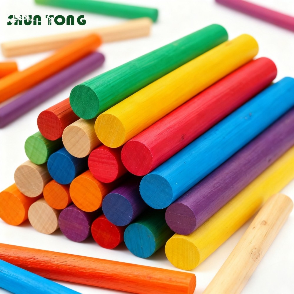Custom Round Wooden Sticks Supermarket Retail Industry